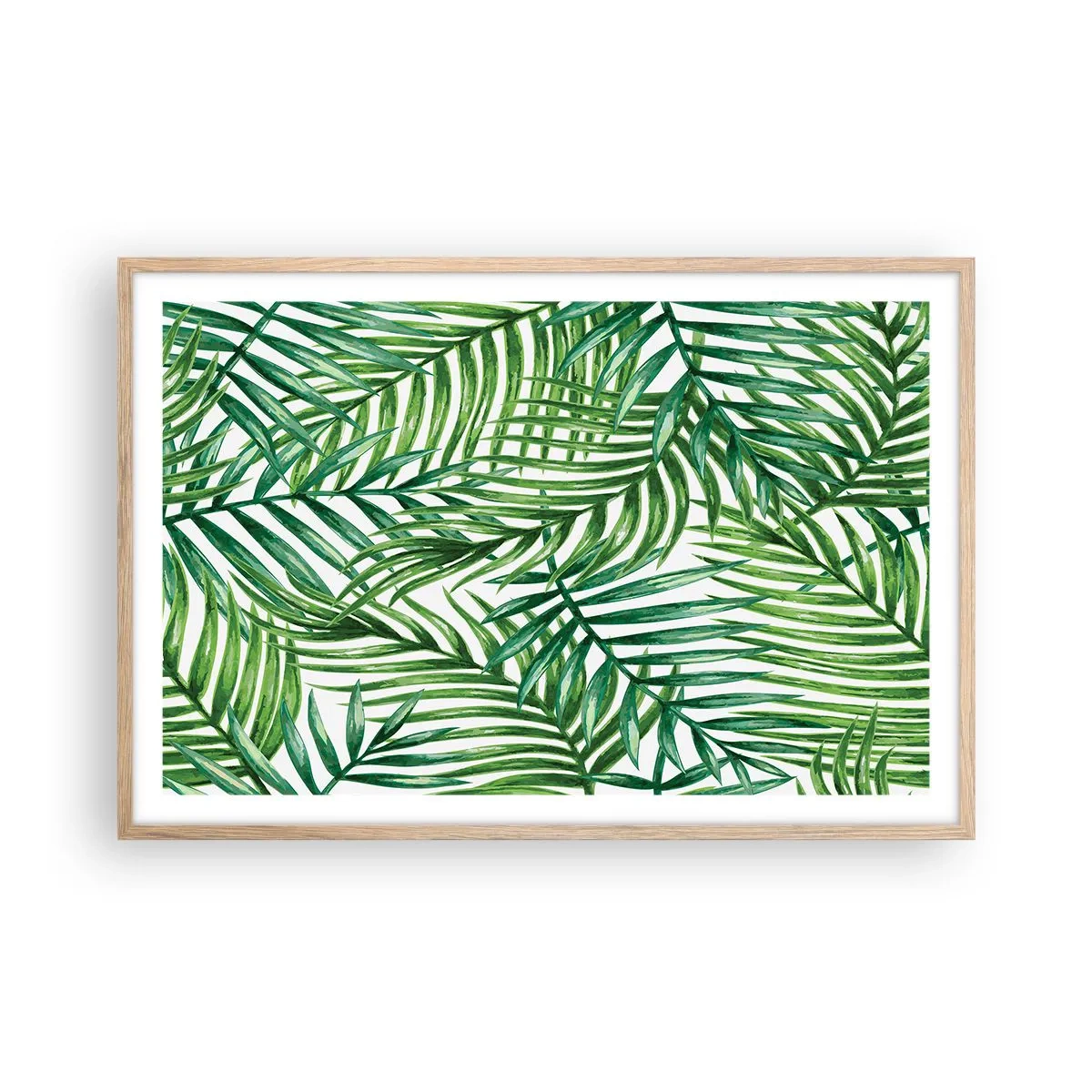 Pôster com moldura de carvalho claro - Sob as folhas verdes - 91x61 cm