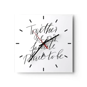 Relógio de parede - Relógio em vidro - Também sente isso? - 40x40 cm