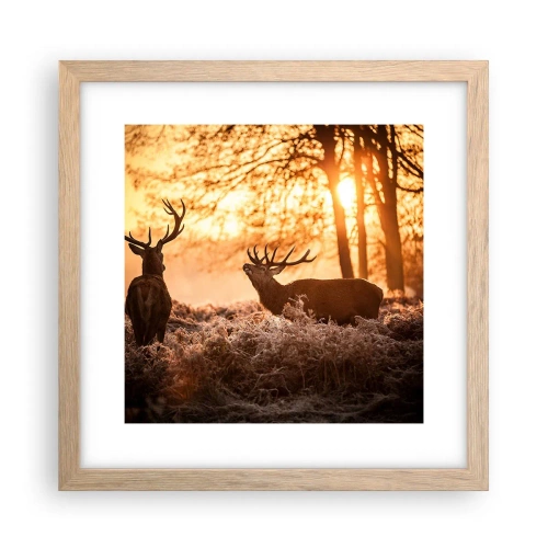 Pôster com moldura de carvalho claro - O sonho do caçador - 30x30 cm