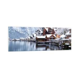 Quadro em vidro - Na decoração de inverno - 90x30 cm