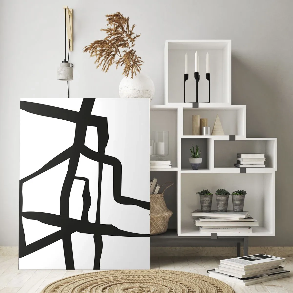 Quadro em vidro - Projeto preto e branco - 50x70 cm