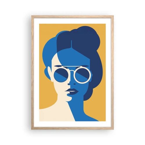 Pôster com moldura de carvalho claro - Look de férias - 50x70 cm