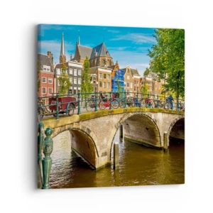 Quadro em tela - Primavera junto ao canal - 30x30 cm