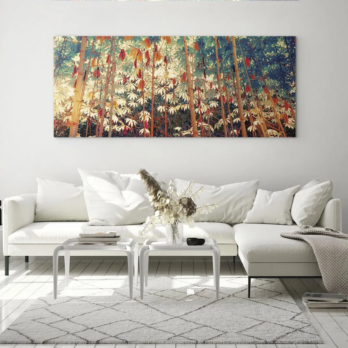 Quadro em vidro - A vida secreta das folhas - 120x50 cm