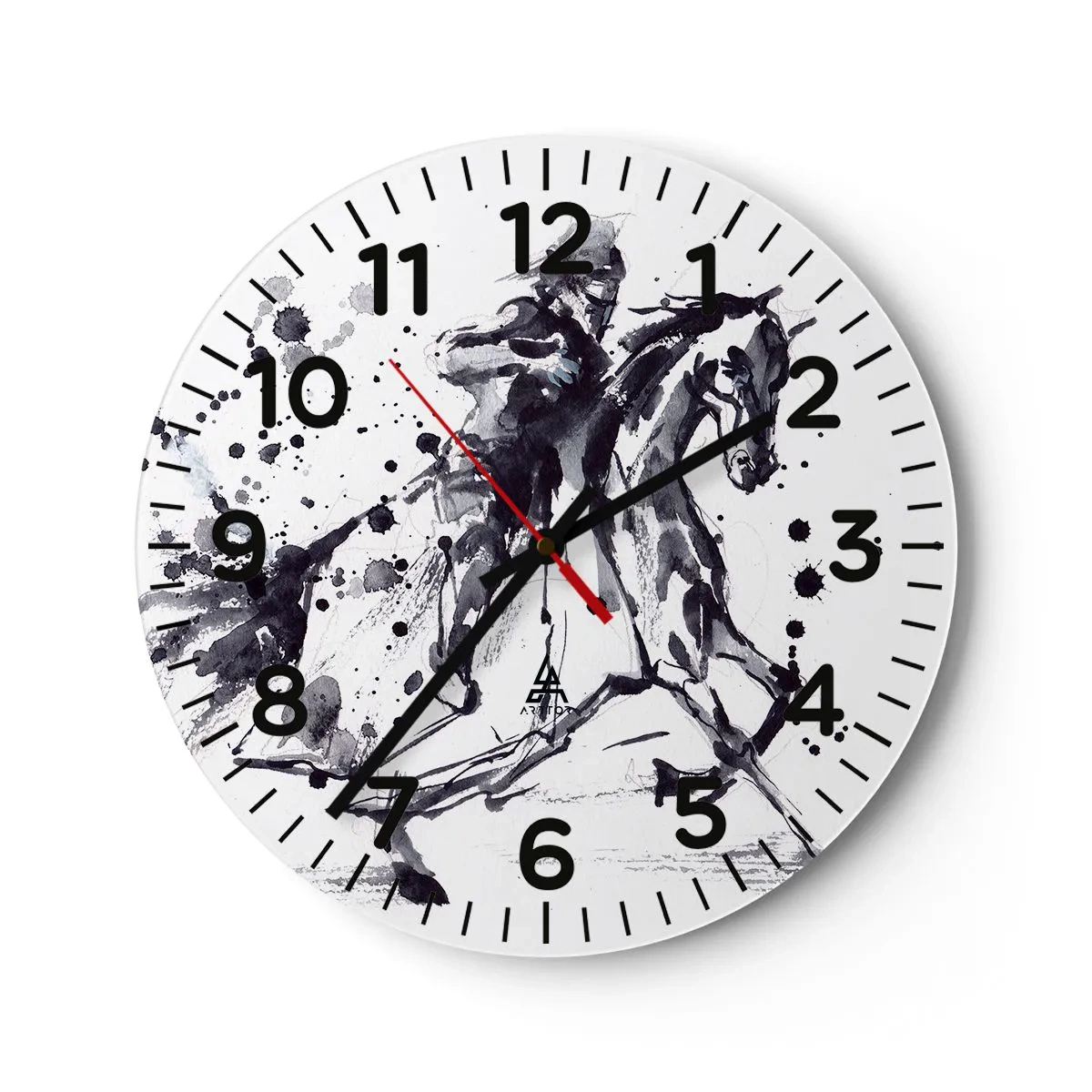 Relógio de parede - Relógio em vidro - Cavaleiro Negro - 40x40 cm