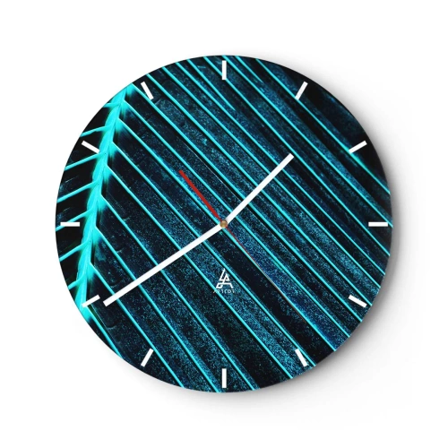 Relógio de parede - Relógio em vidro - Textura verde - 40x40 cm