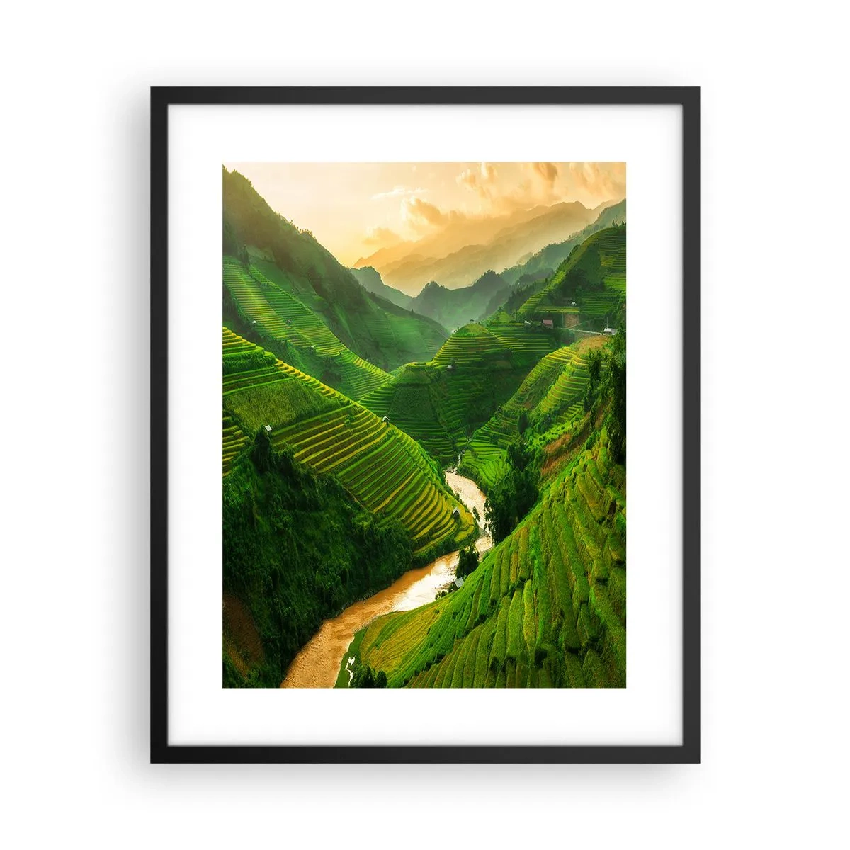 Pôster com moldura preta - Vale vietnamita - 40x50 cm