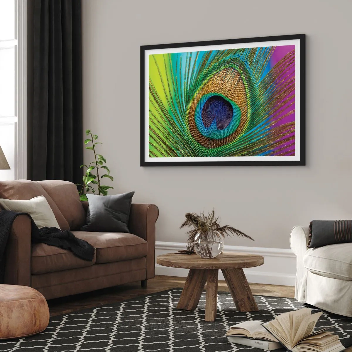 Pôster com moldura preta - Olho no olho - 70x50 cm