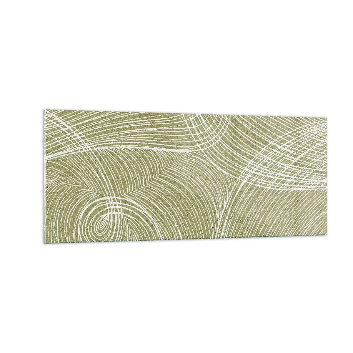 Quadro em vidro - Abstração intrincada em branco - 100x40 cm