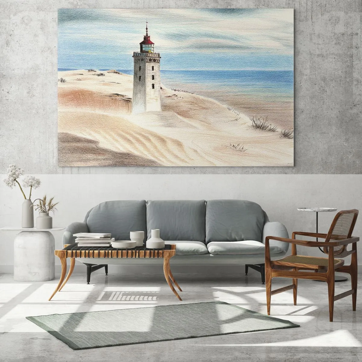 Quadro em vidro - Sempre a olhar para o mar - 100x70 cm