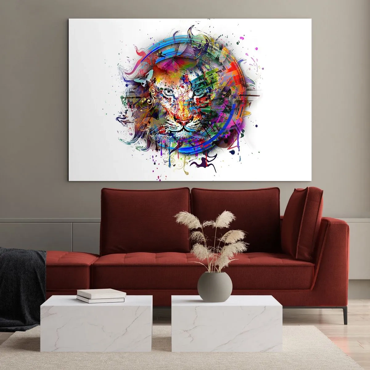 Quadro em vidro - À espreita atrás do véu arco-íris - 100x70 cm