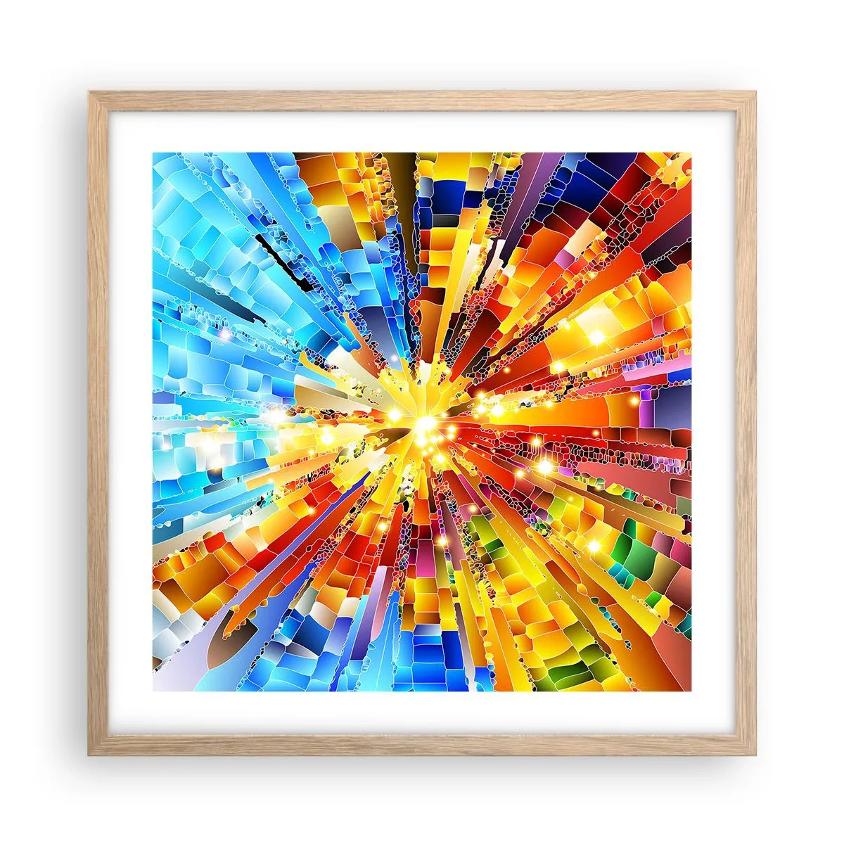 Pôster com moldura de carvalho claro - In medias res - 50x50 cm