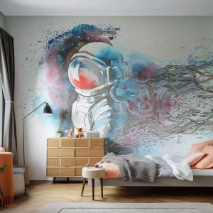 Papel de Parede Standard Eco - Sozinho com o espaço - Astronauta, Cosmonauta, Abstração - 350x256 cm