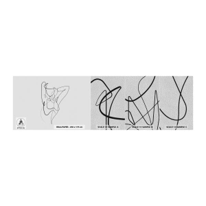 Amostra de papel de parede Premium Sand - Que tipo de pessoa é realmente... - Abstração, Corpo de mulher, Gráficos - 100x30 cm