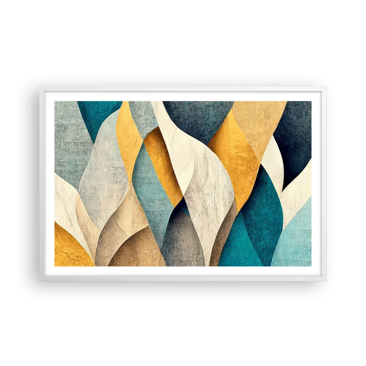 Pôster em moldura branca - Ritmo e onda - 91x61 cm