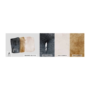 Amostra de papel de parede autocolante Deluxe Sticker - Composição das cores da terra - Abstração, Pedaço, Minimalismo - 100x30 cm