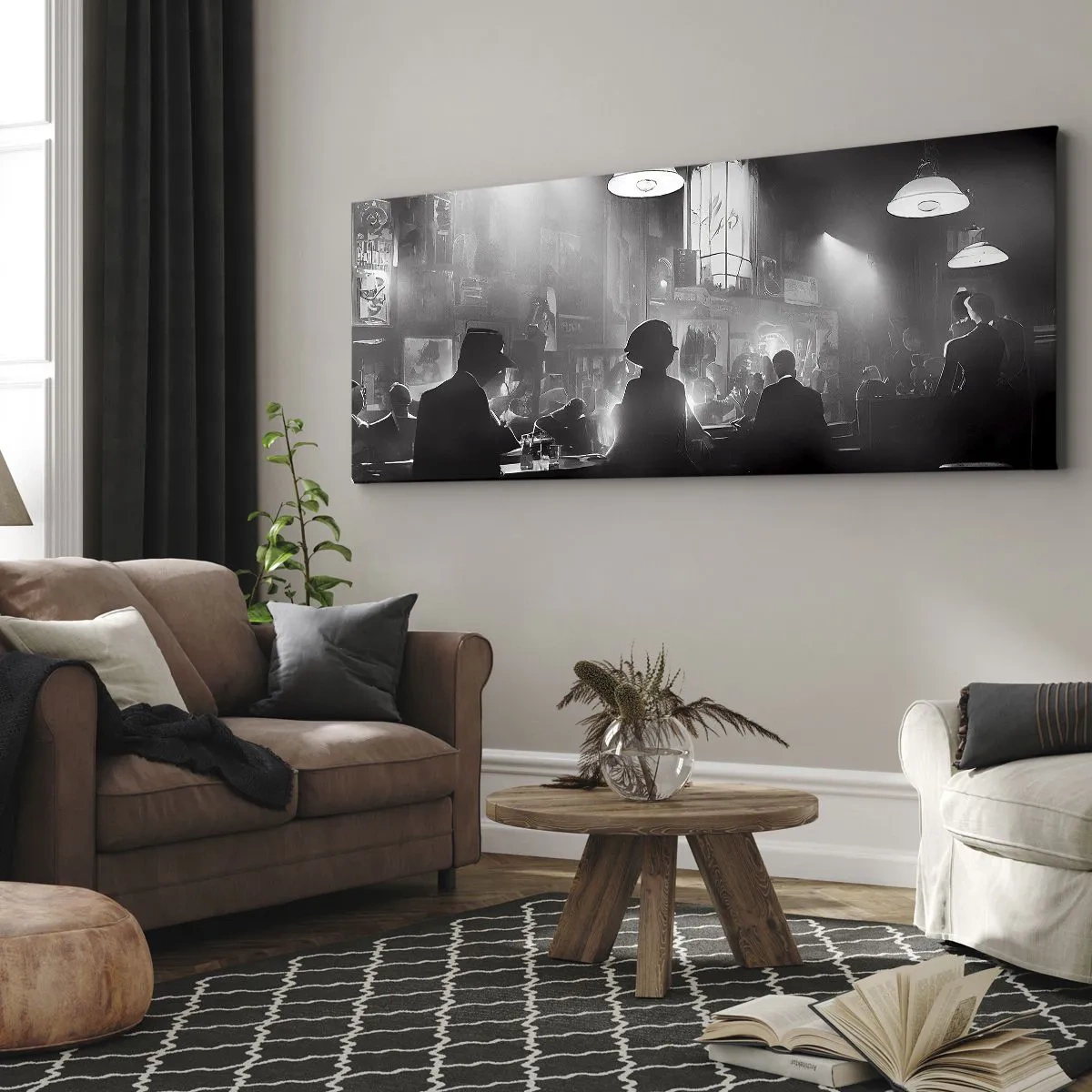 Quadro em tela - Em uma atmosfera de jazz - 140x50 cm