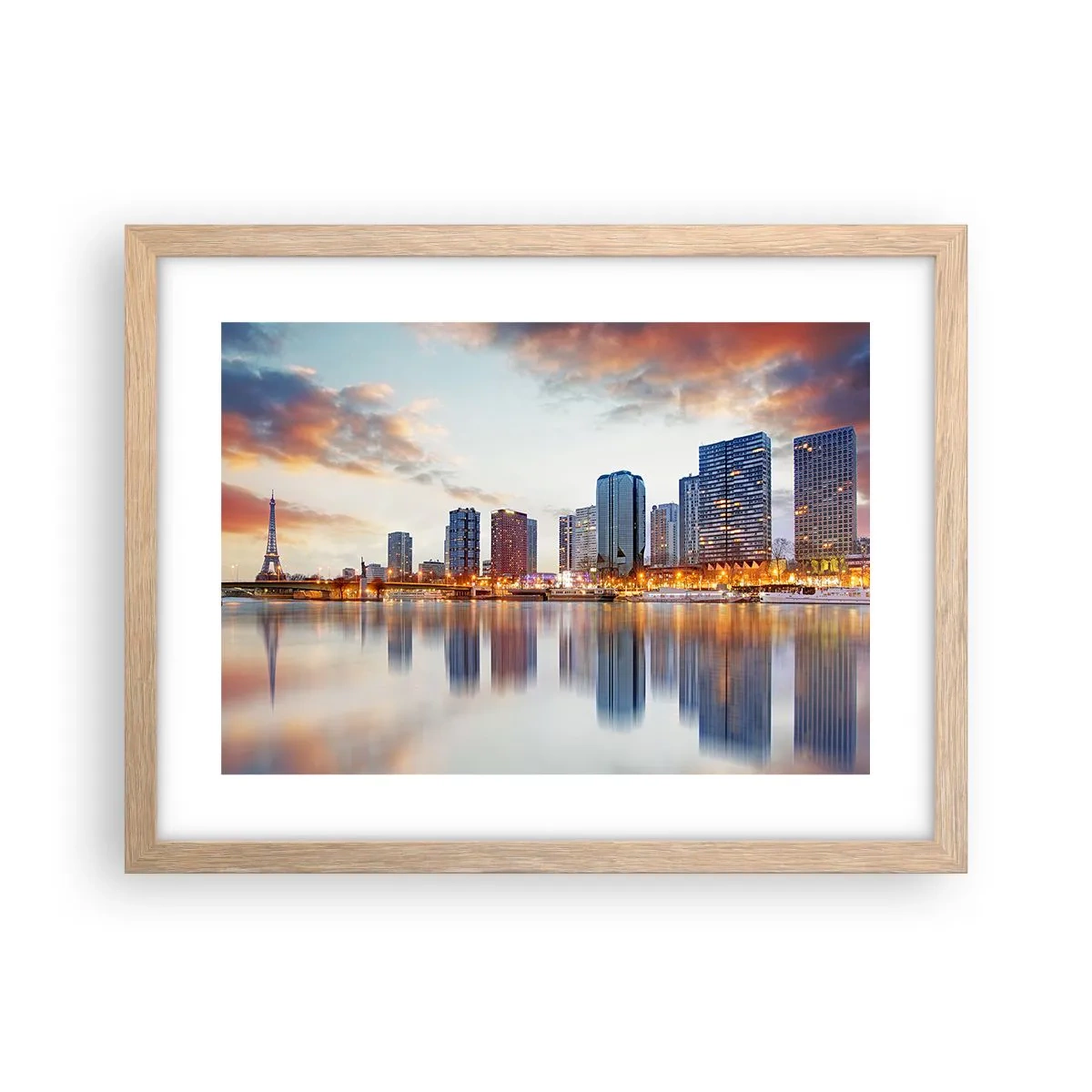 Pôster com moldura de carvalho claro - A tranquilidade monumental de Paris - 40x30 cm