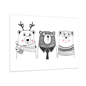 Quadro em vidro - Urso, ursinho e ursão - 100x70 cm