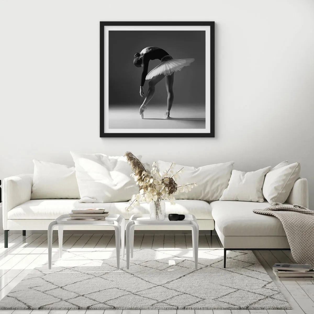 Pôster com moldura preta - Bella balerina - 40x40 cm