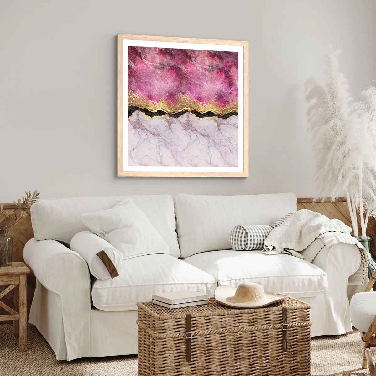 Pôster com moldura de carvalho claro - Na fronteira - 50x50 cm