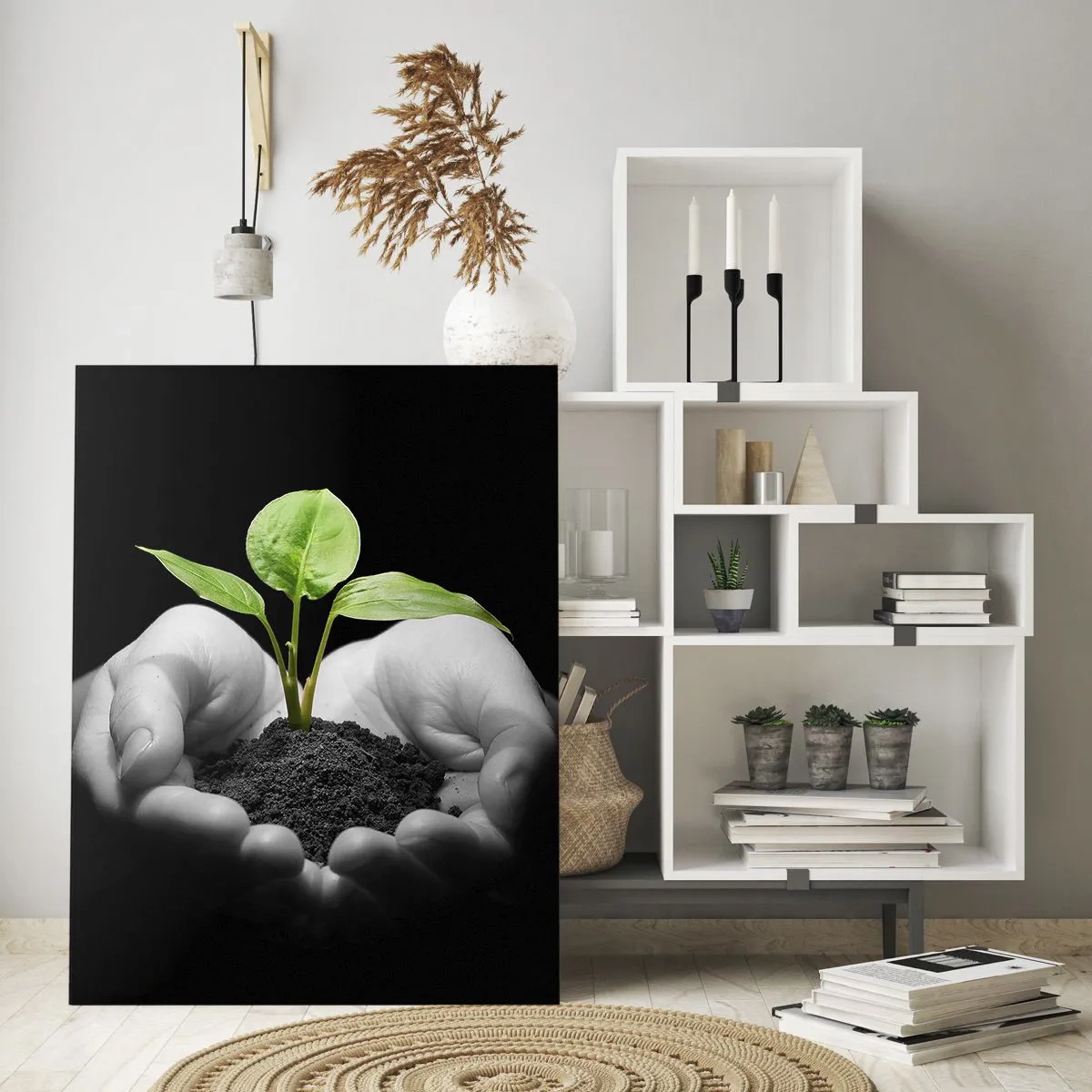 Quadro em vidro - Eu amo a natureza, eu a protejo - 50x70 cm
