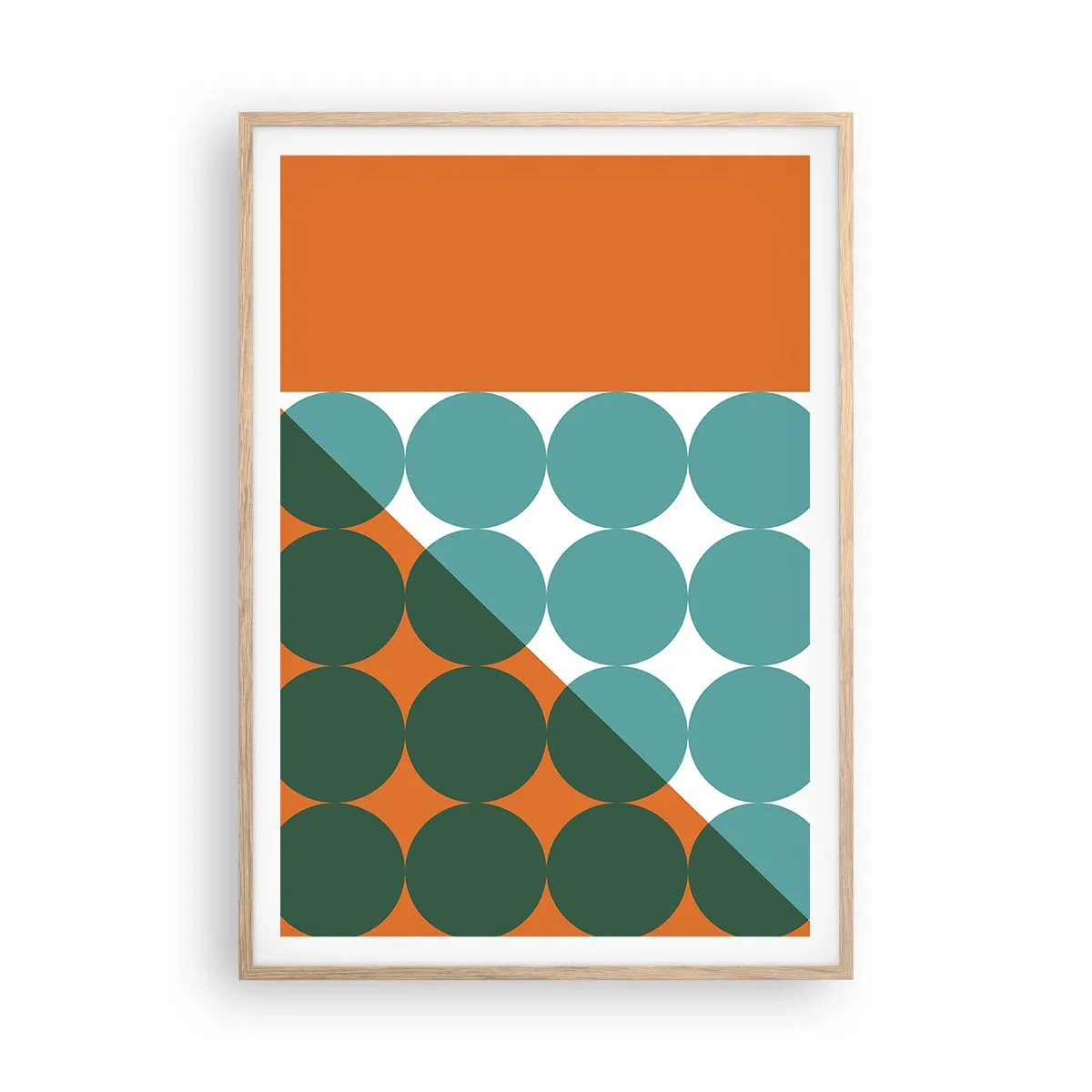 Pôster com moldura de carvalho claro - Para cima e na diagonal - 70x100 cm