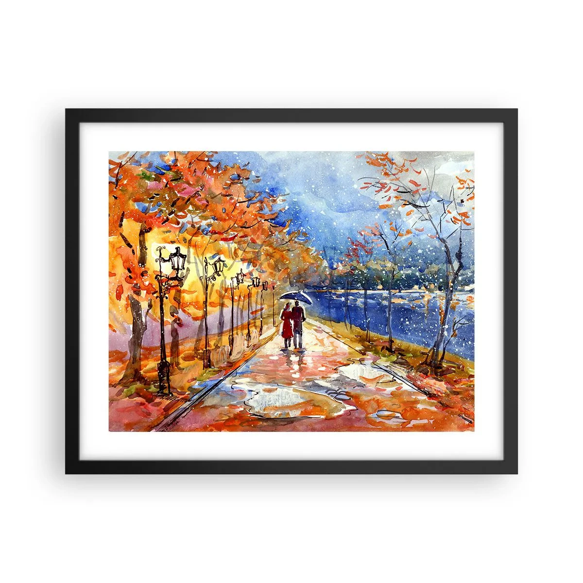 Pôster com moldura preta - Juntos até ao limite do tempo - 50x40 cm