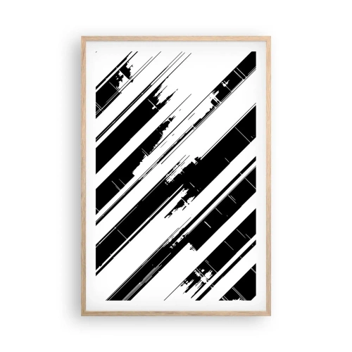 Pôster com moldura de carvalho claro - Uma composição intensa e dinâmica - 61x91 cm
