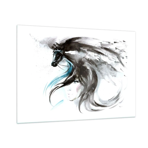 Quadro em vidro - O galope do Príncipe Negro - 100x70 cm