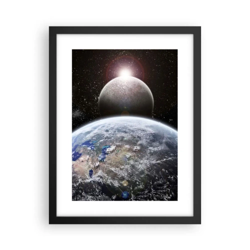 Pôster com moldura preta - Paisagem espacial - o nascer do sol - 30x40 cm