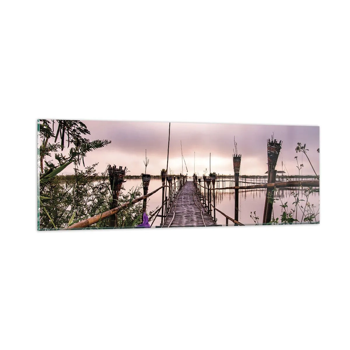 Quadro em vidro - Paz e tranquilidade da Ásia - 90x30 cm