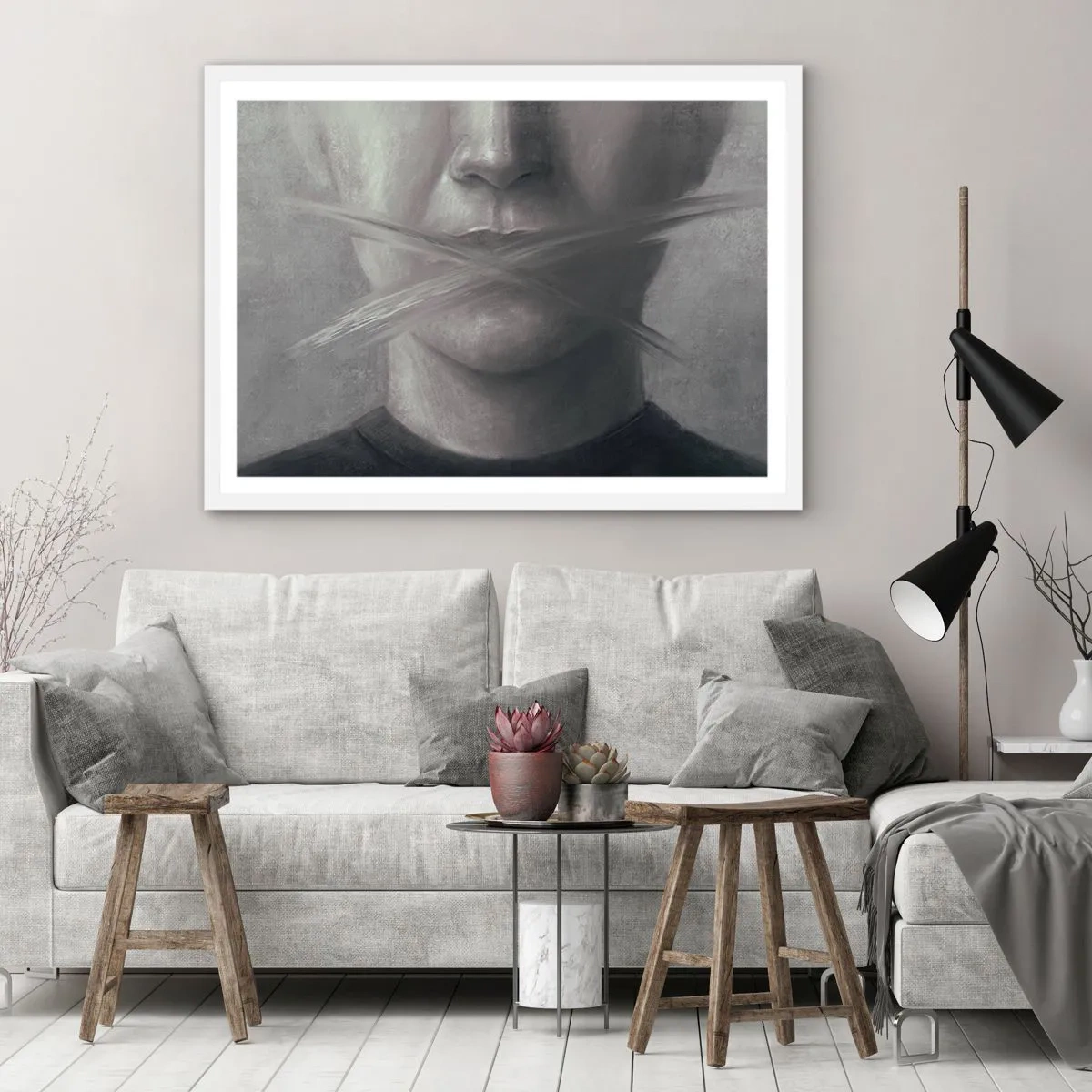 Pôster em moldura branca - Nem uma palavra - 50x40 cm