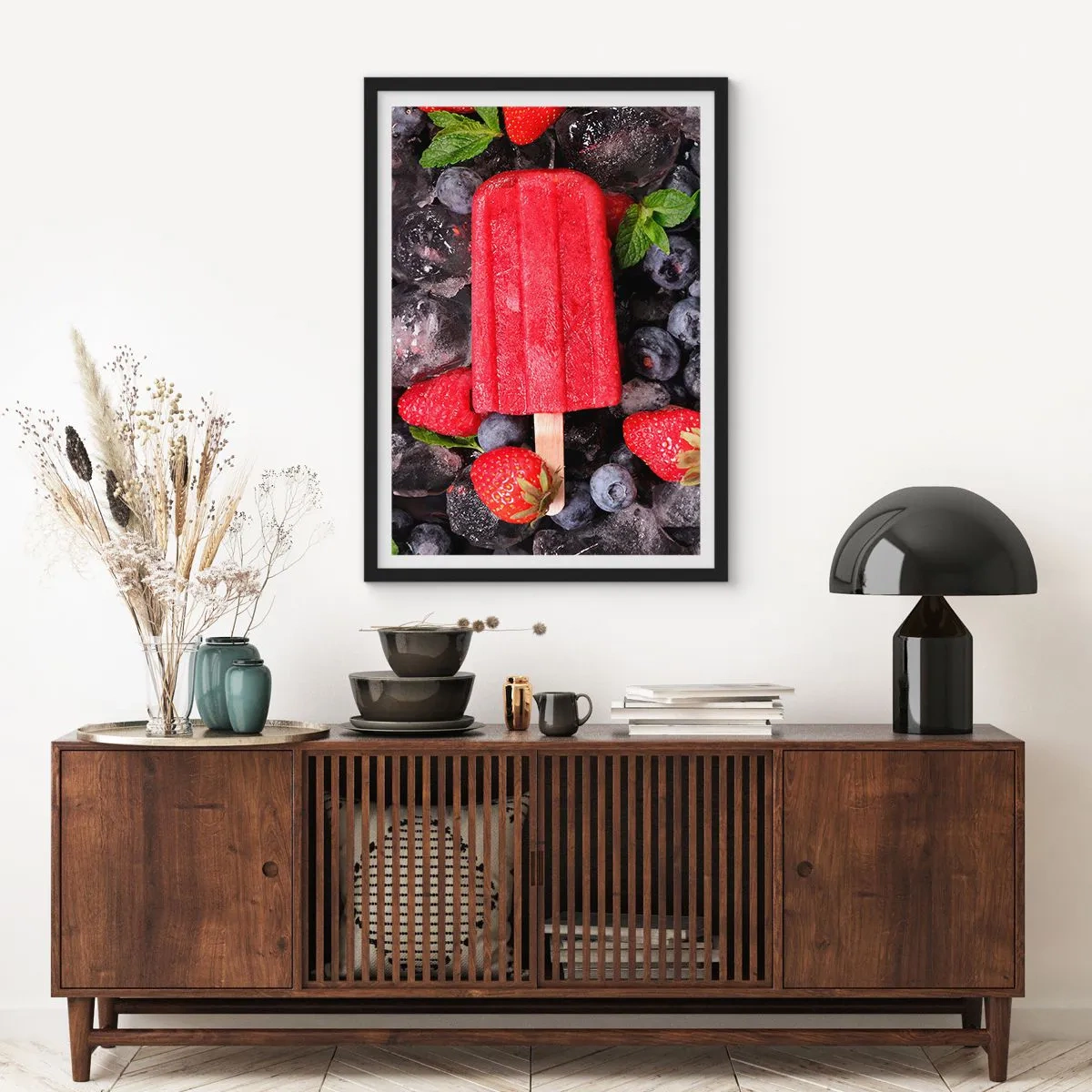Pôster com moldura preta - O sabor de um verão quente - 70x100 cm