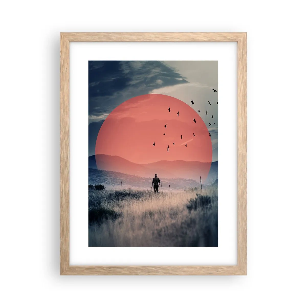 Pôster com moldura de carvalho claro - Em casa - 30x40 cm