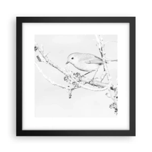 Pôster com moldura preta - Manhã de inverno - 30x30 cm