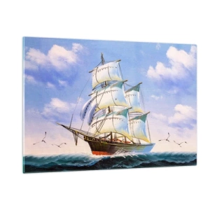 Quadro em vidro - Orgulhosamente com o vento - 120x80 cm