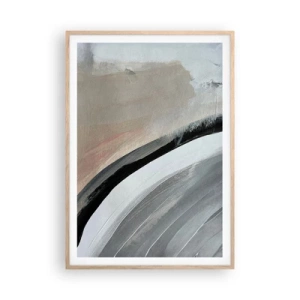 Pôster com moldura de carvalho claro - Composição: arco preto e cinza - 70x100 cm