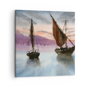 Quadro em tela - Noite no porto - 60x60 cm