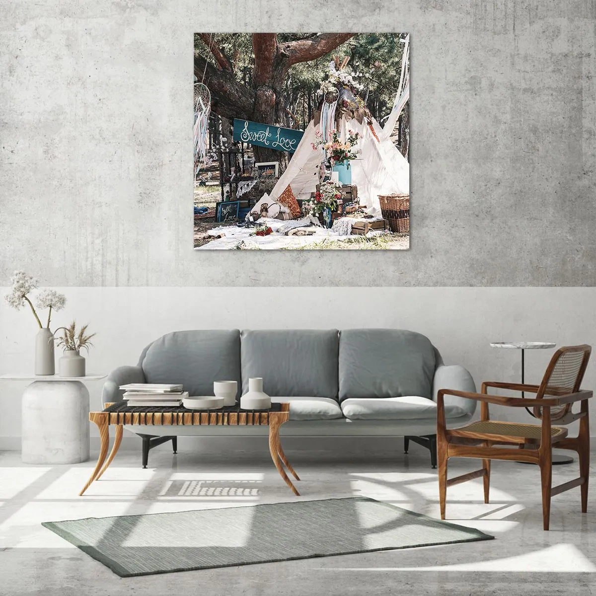 Quadro em vidro - Make love… - 30x30 cm