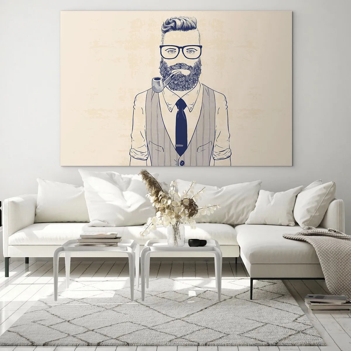 Quadro em vidro - Alegre, masculino e elegante - 100x70 cm