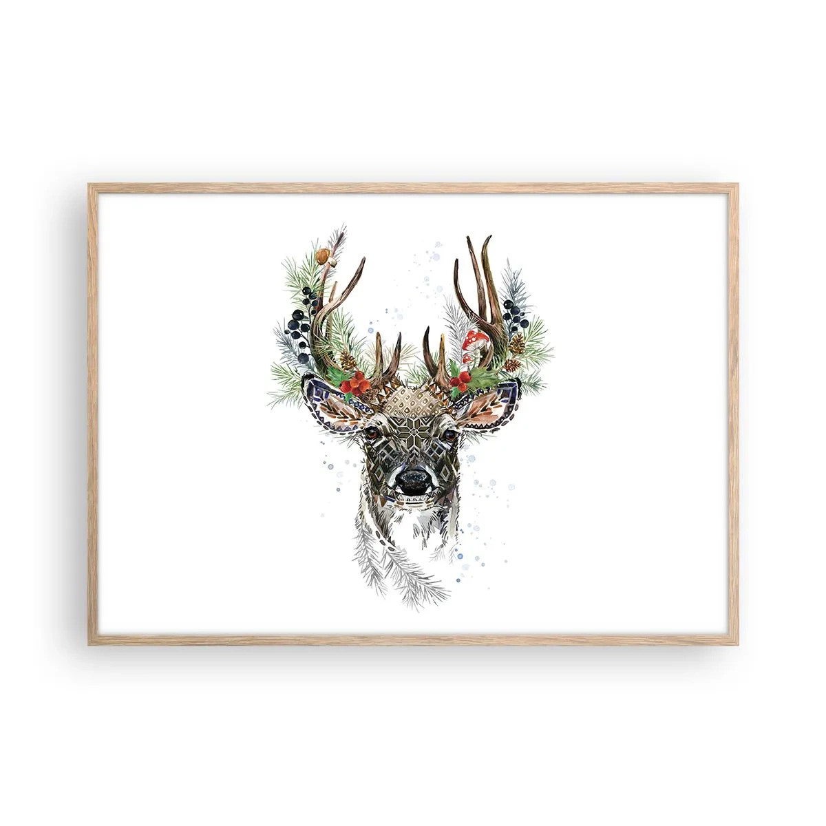 Pôster com moldura de carvalho claro - Num manto festivo - 100x70 cm