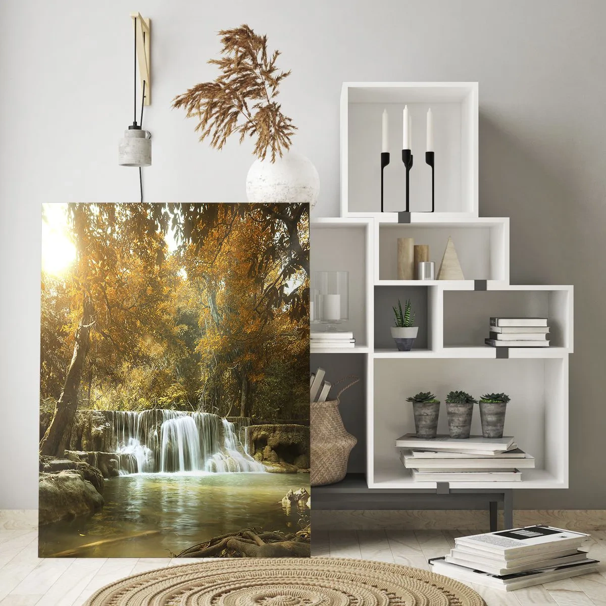 Quadro em vidro - A cascata do parque - 50x70 cm