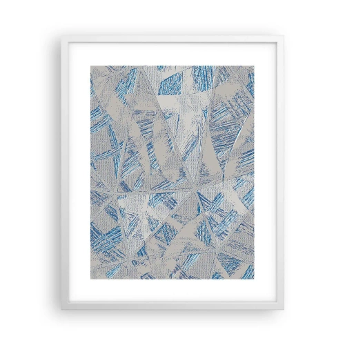 Pôster em moldura branca - Em um labirinto azul e cinza - 40x50 cm