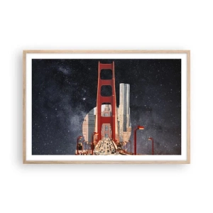 Pôster com moldura de carvalho claro - Sempre no centro - 91x61 cm