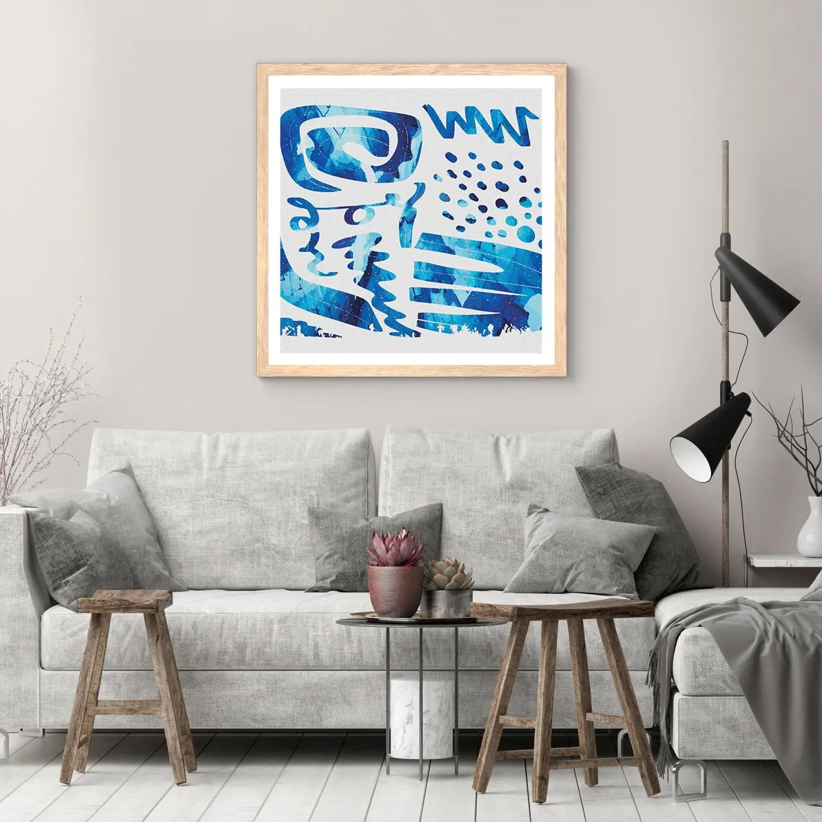 Pôster com moldura de carvalho claro - Voltar às raízes - 50x50 cm