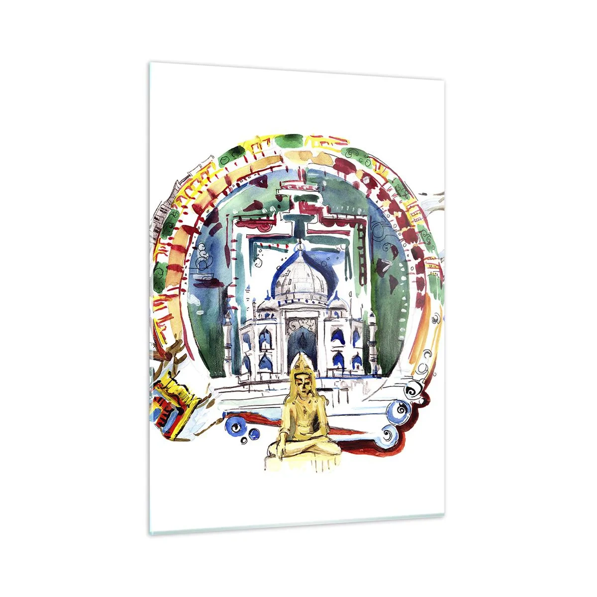 Quadro em vidro - O equilíbrio hindu do mundo - 50x70 cm