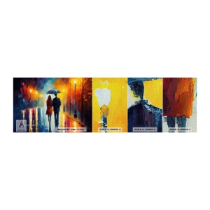 Amostra de papel de parede Premium Canvas - Juntos – uma noite colorida - Casal, Romântico, Andar - 100x30 cm