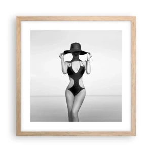 Pôster com moldura de carvalho claro - Meu nome é: Elegância - 40x40 cm