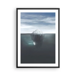 Pôster com moldura preta - Um iceberg com uma massa enorme escondido debaixo d'água - 50x70cm - Mistério subaquático - Decoração de parede moderna para a sala de estar e quarto ARTTOR